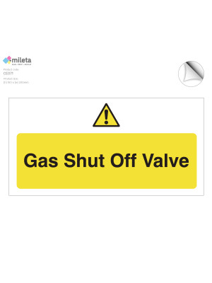 Gas shut off valve catering safety notice