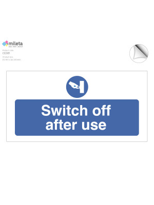 Switch off after use mandatory must do safety notice