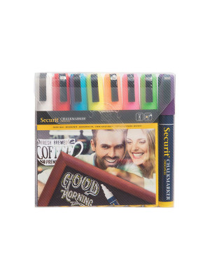 Assorted Colours Interior Liquid Chalk Marker Pens 2-6mm nib. Set of 8 | AB164