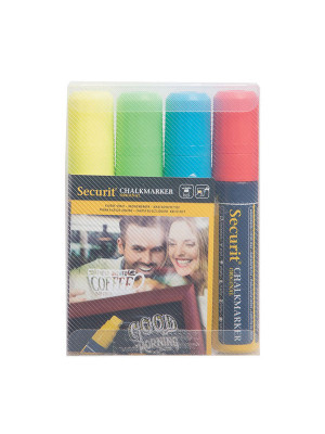 Assorted Colours Interior Liquid Chalk Marker Pens - Size 7-15mm Nib. Set of 4 | AB161