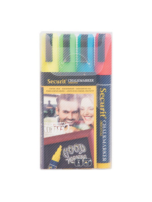 Assorted Colours Interior Liquid Chalk Marker Pens 2-6mm nib. Set of 4 | AB163