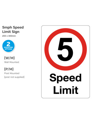 5 MPH Speed Limit Notice