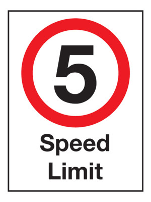 5 MPH Speed Limit Exterior Notice - Mount Options