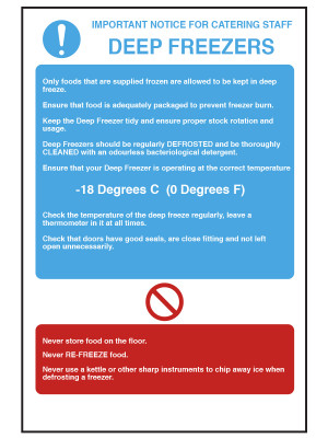 Deep Freezer Temperature Notice - CS014