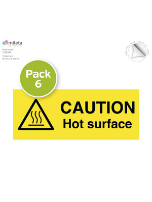 Caution hot surface safety label