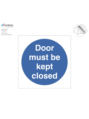 Door must be kept closed label