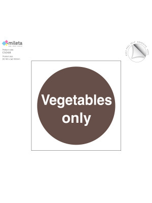 Vegetables only storage label