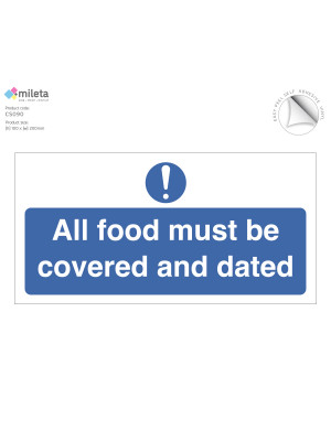 All food must be covered and dated storage label