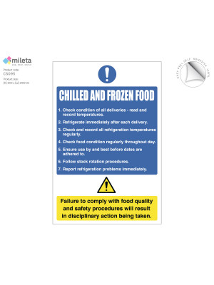 Check delivery of chilled and frozen foods notice