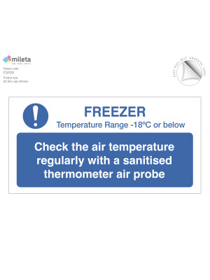 Check temperature of freezer staff guidance notice