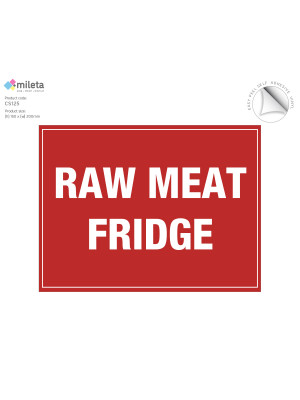 Raw meat fridge storage label - large