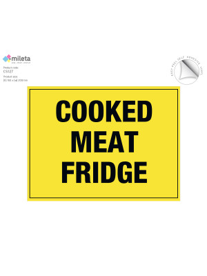 Cooked meat fridge storage label - large