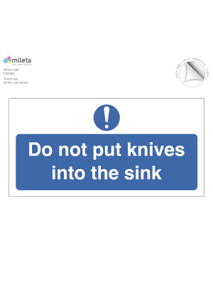 Do Not Put Knives Into the Sink Notice