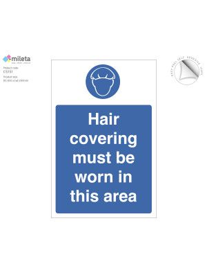 Hair Covering Must Be Worn in this Area Notice