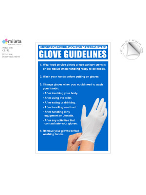 Catering staff food service glove guidelines notice