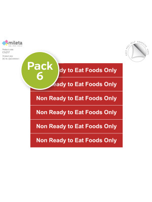 Non-Ready to eats only storage container labels