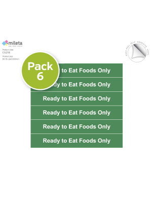 Ready to eat food storage container labels