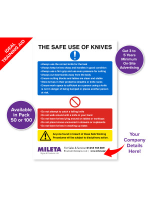 Branded Safe Use of Knives Guide - STYLE 2