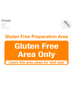 Food Preparation - Gluten Free Area Only Notice