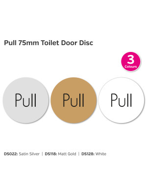 PULL 75mm Diameter Door Disc - Choice of Colours
