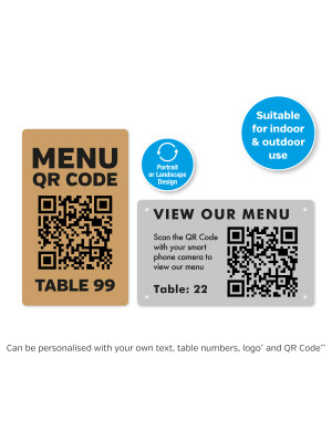  Engraved QR Code Table Numbers 100x60mm