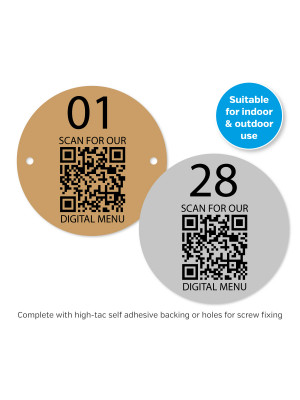 Engraved 60mm QR Code/Table Number Disc