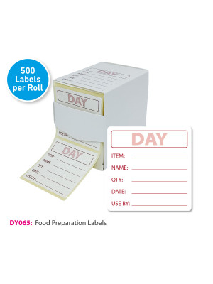 Food Preparation Storage Labels - Any Day Label - 50x50mm - Buy More, Save More Options
