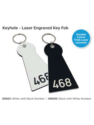Key Hole Shaped Laser Engraved Key Fob