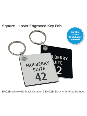 Square Laser Engraved Key Fob