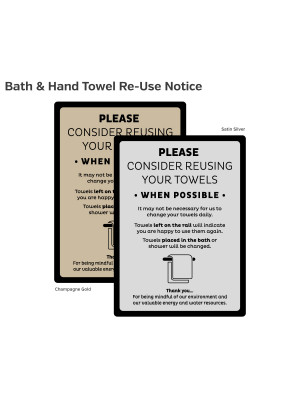 Bath & Hand Towel Re-Use Guest Information Notice - Wall Mounted
