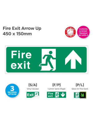 Fire Exit Man Arrow Up Sign