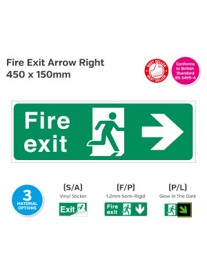Fire Exit Man Arrow Right Sign