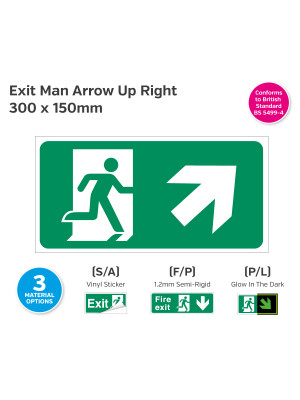 Exit Man Arrow Up Right Sign