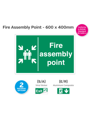 Wall Mounted Fire Assembly Point Sign - 600 x 400mm