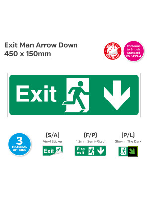 Exit Man Arrow Down Sign