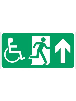 Disabled Exit Arrow Up 150x300mm