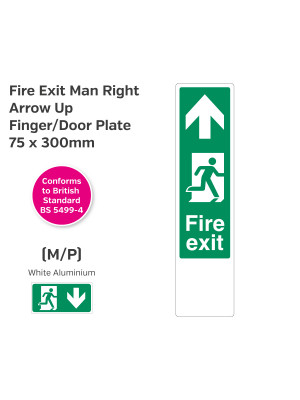 Fire Exit Man Right Arrow Up Finger/Door Plate