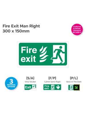 Exit Man Right for Hospitals 300 x 150mm