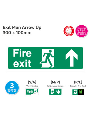 Fire Exit Man Arrow Up Sign