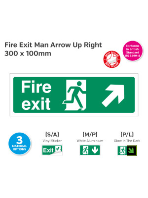 Fire Exit Man Arrow Up Right Sign