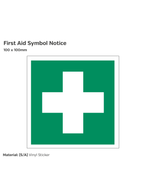 First Aid Symbol Notice - 100 x 100mm