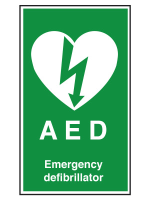 AED Emergency Defibrillator Notice - Material Options