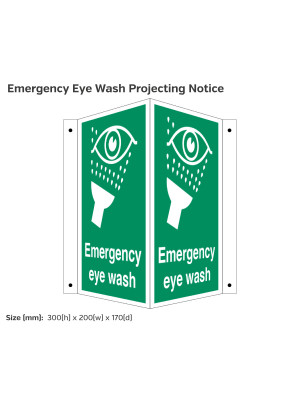 Emergency Eye Wash Projecting Notice