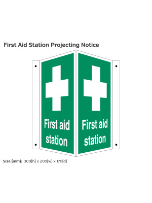 First Aid Station Projecting Notice