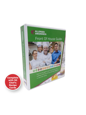 Chef Dishes - Staff & Server Allergy Card Guide - A5 Ring Binder with 50 Cards (Double sided to fill in 100 dishes) 