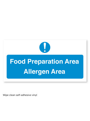 Food Preparation Area - Allergen Area Self - Adhesive  