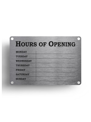 Silver Open & Closed Business Hours Notice - FD145