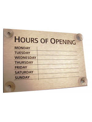 Gold Open & Closed Business Hours Notice - FD146