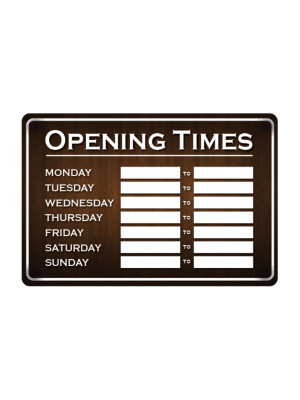 Wood Effect Open & Closed Business Hours Notice - FD163