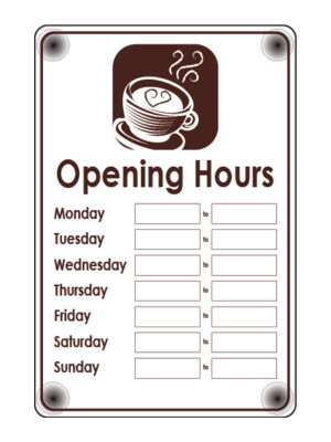 Cafe Open & Closed Business Hours Notice - FD165